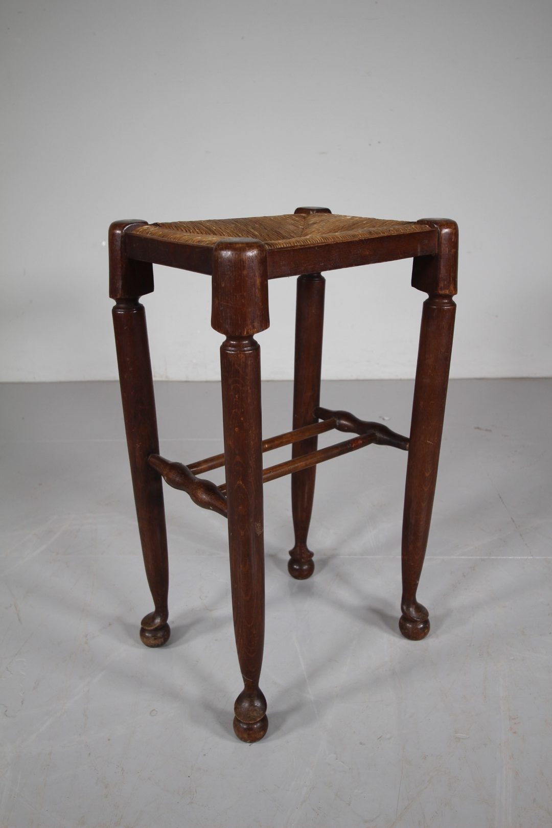 Tall English Edwardian Antique Bar Stool