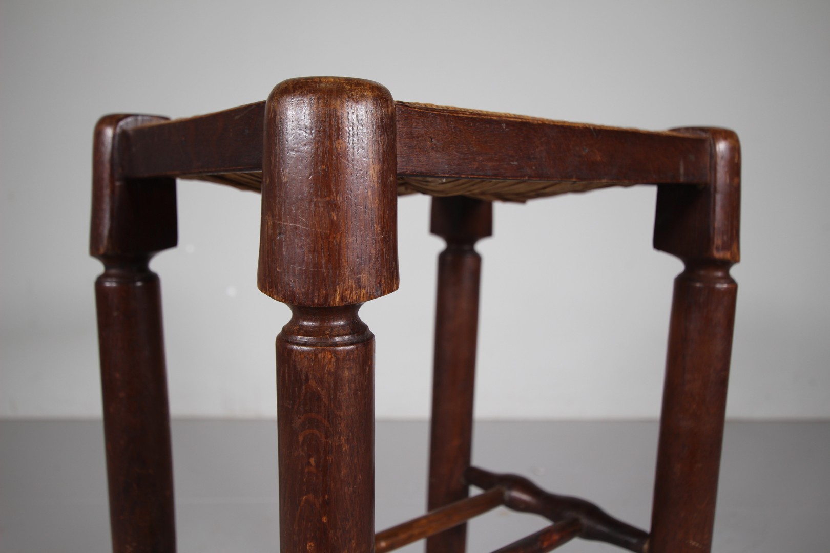 Tall English Edwardian Antique Bar Stool