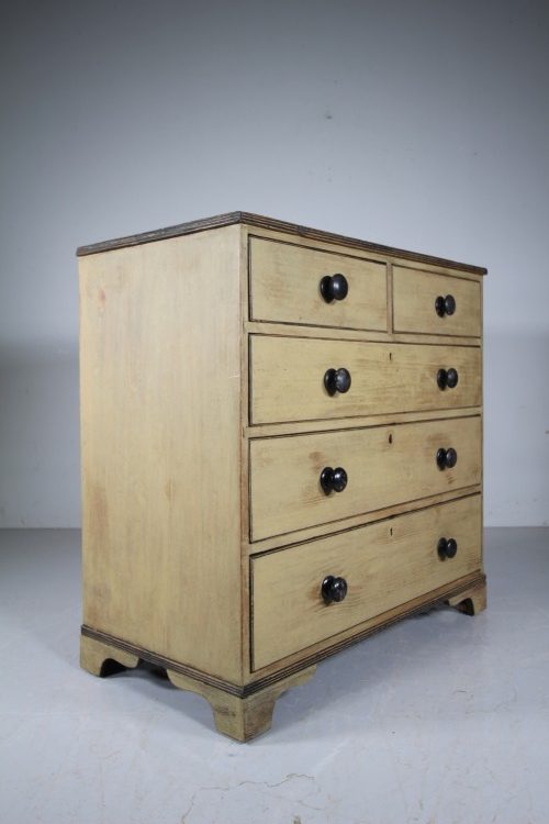 Regency Original Painted Pine English Antique Chest of Drawers