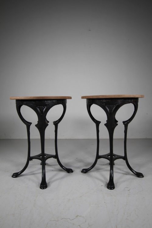 Pair of Archibald Knox Edwardian Antique Cast Iron Side Tables