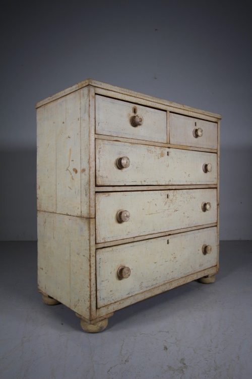 Regency Original Painted Pine Antique Chest of Drawers – Originally made in Two Parts