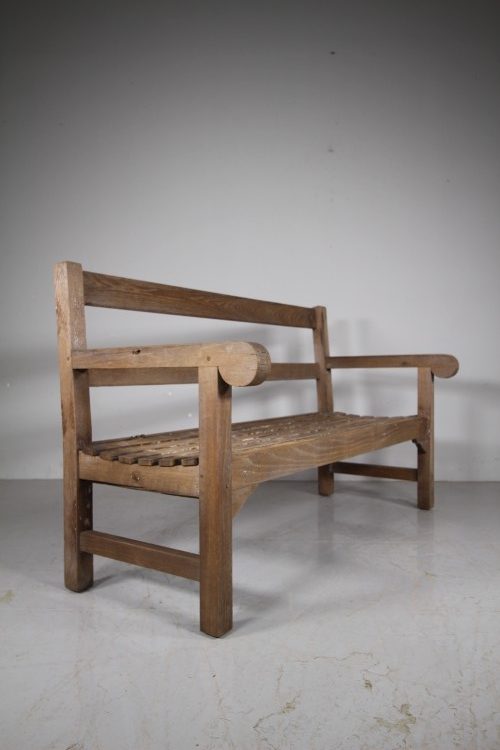 Rare 1920’s Heals Letchworth Model Teak Garden Bench Seat