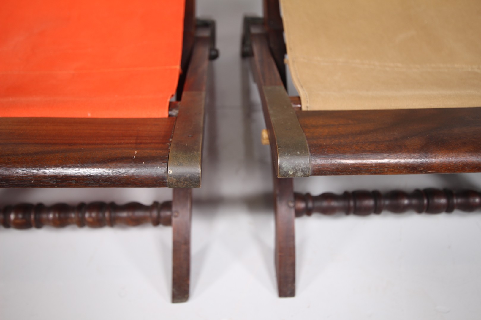 Pair 19th Century Antique Rosewood Folding Garden Chairs - Image 5