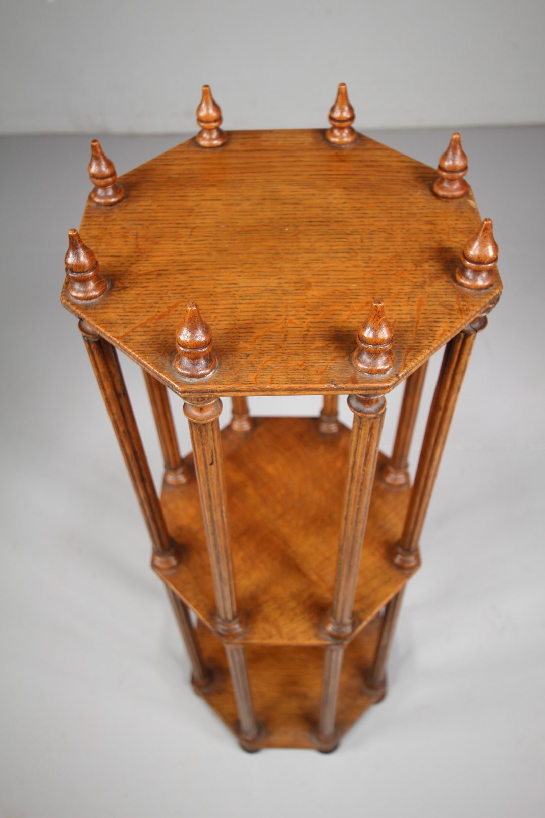 English 19th Century Antique Oak Map Scroll Stand - Image 4