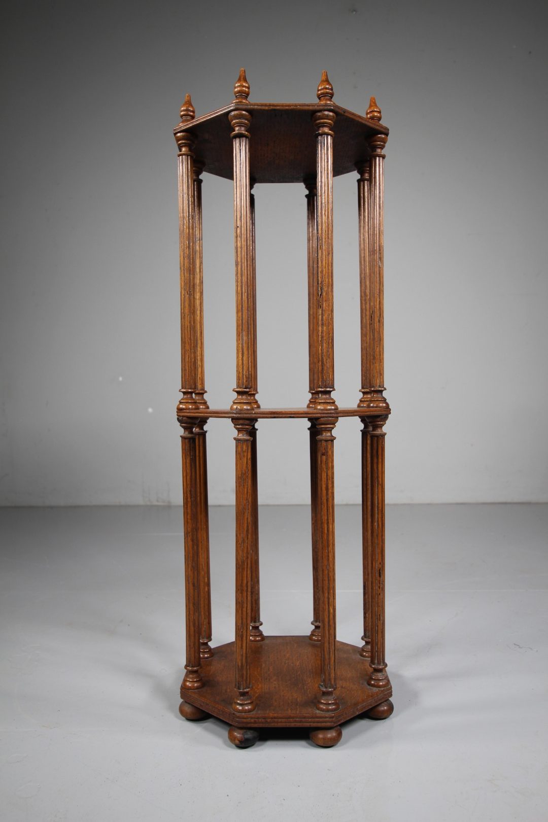 English 19th Century Antique Oak Map Scroll Stand