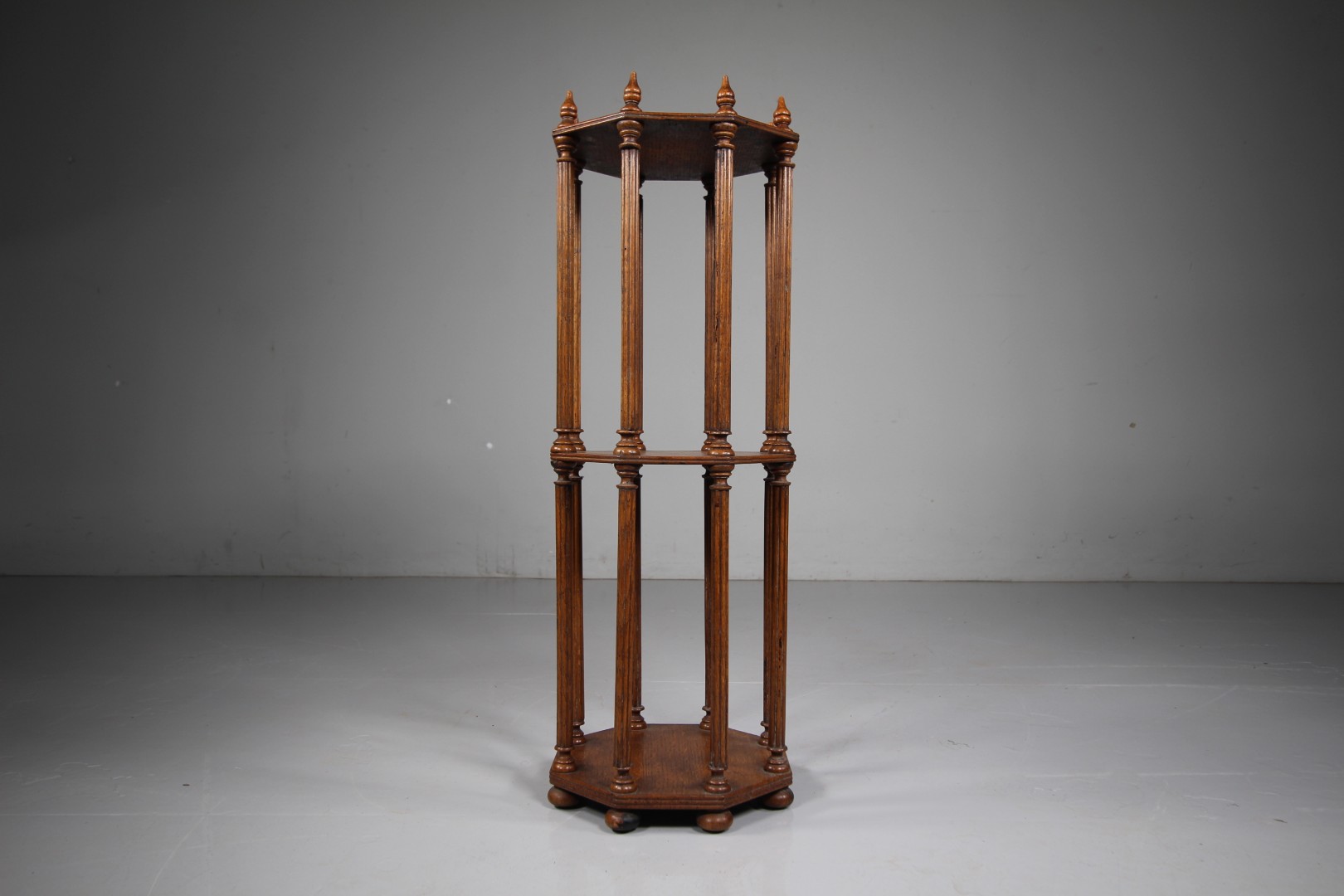 English 19th Century Antique Oak Map Scroll Stand - Image 5