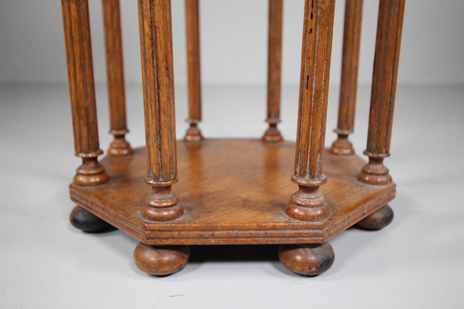 English 19th Century Antique Oak Map Scroll Stand