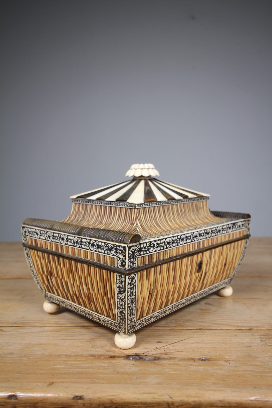 Superb Regency Antique Sarcophagus Shaped Quill Box