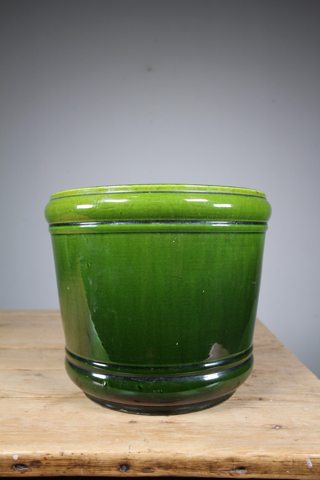 Large English 19th Century Burmantofts Antique Glazed Plant Display Pot