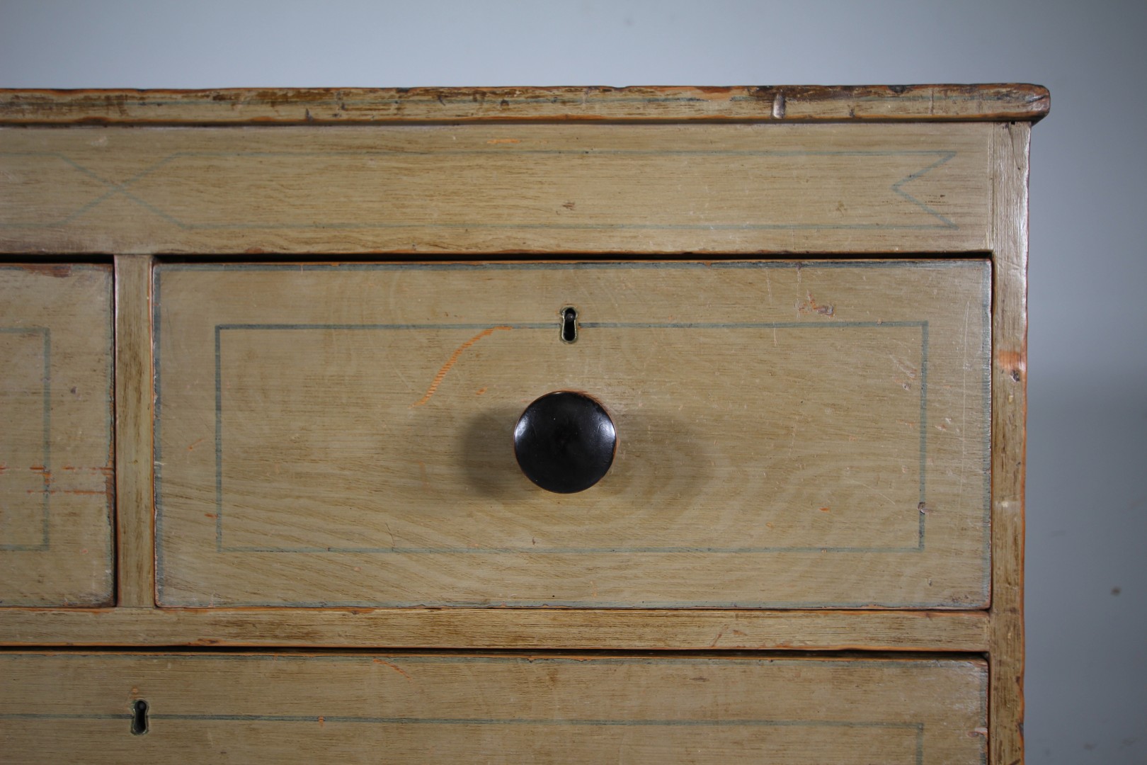 Regency English Original Painted Pine Antique Chest of Drawers - Image 3