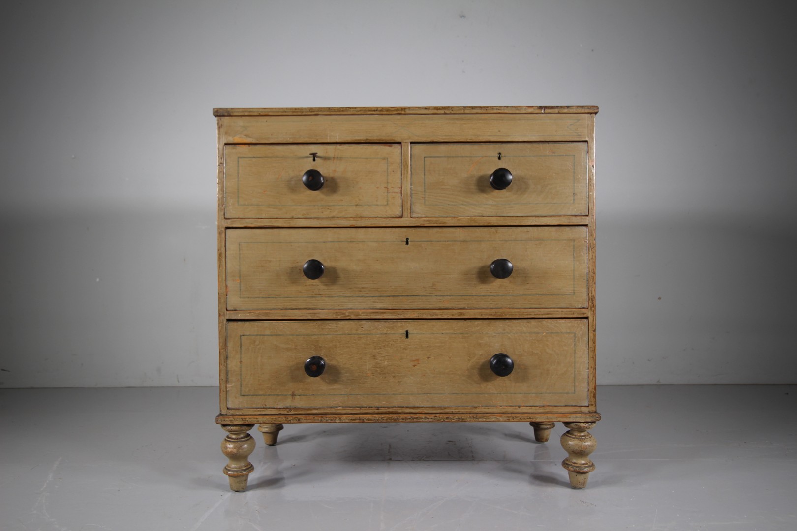 Regency English Original Painted Pine Antique Chest of Drawers