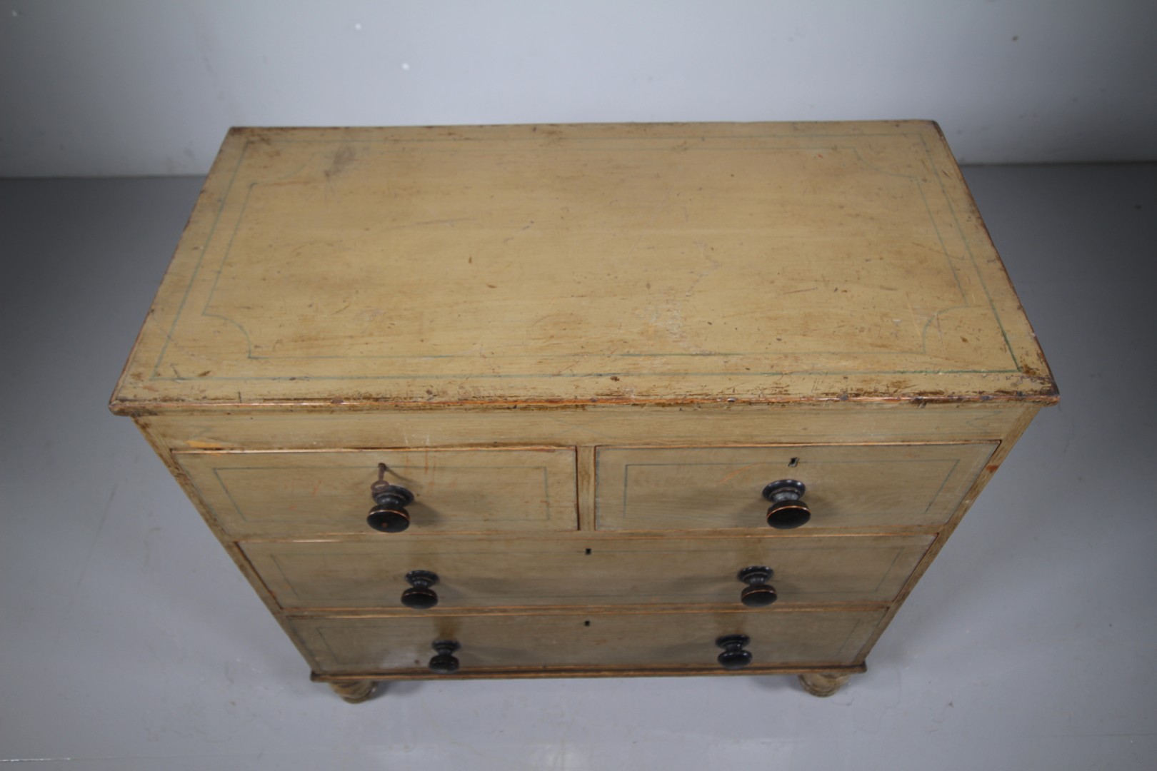 Regency English Original Painted Pine Antique Chest of Drawers - Image 6