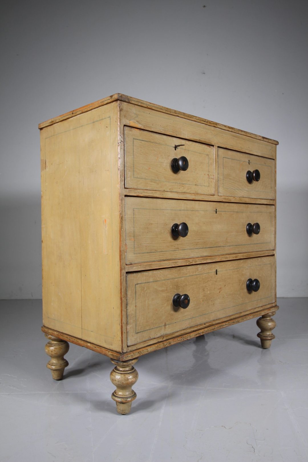 Regency English Original Painted Pine Antique Chest of Drawers