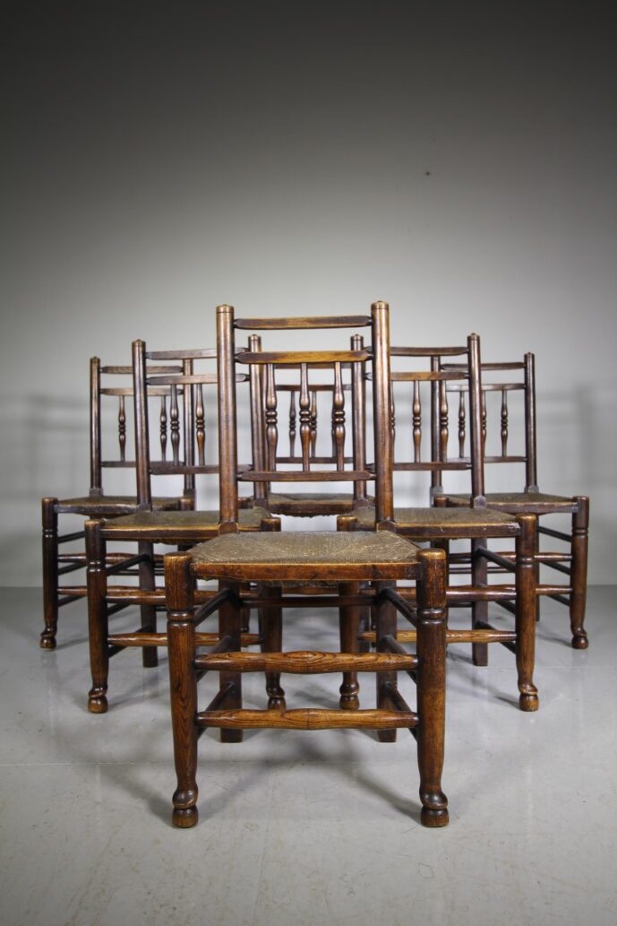 Set of Six Yorkshire Dales Antique Dining Chairs