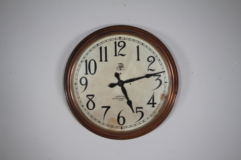 English Edwardian Antique Large Factory Wall Clock