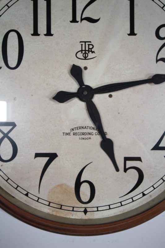 English Edwardian Antique Large Factory Wall Clock - Image 5