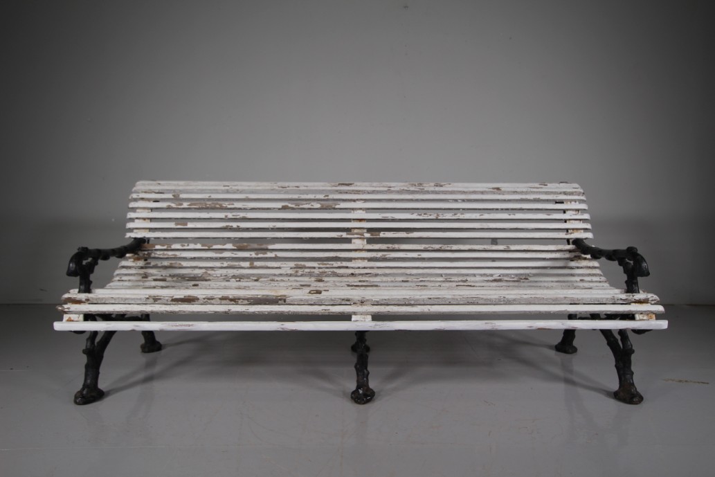 English 19th Century Garden Rustic Pattern Cast Iron Garden Bench - Image 4