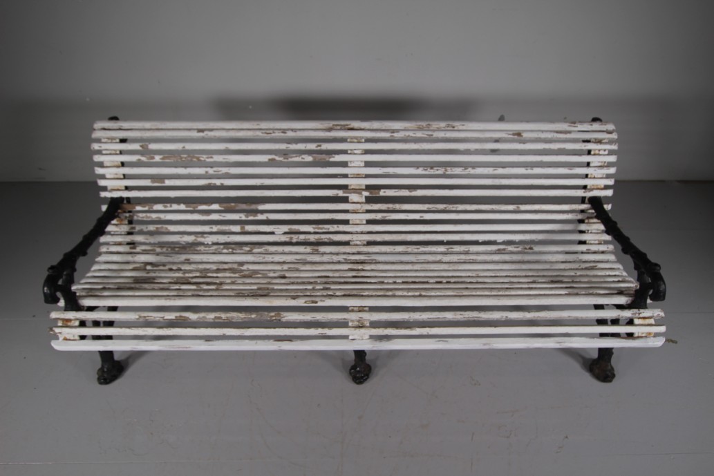 English 19th Century Garden Rustic Pattern Cast Iron Garden Bench - Image 5