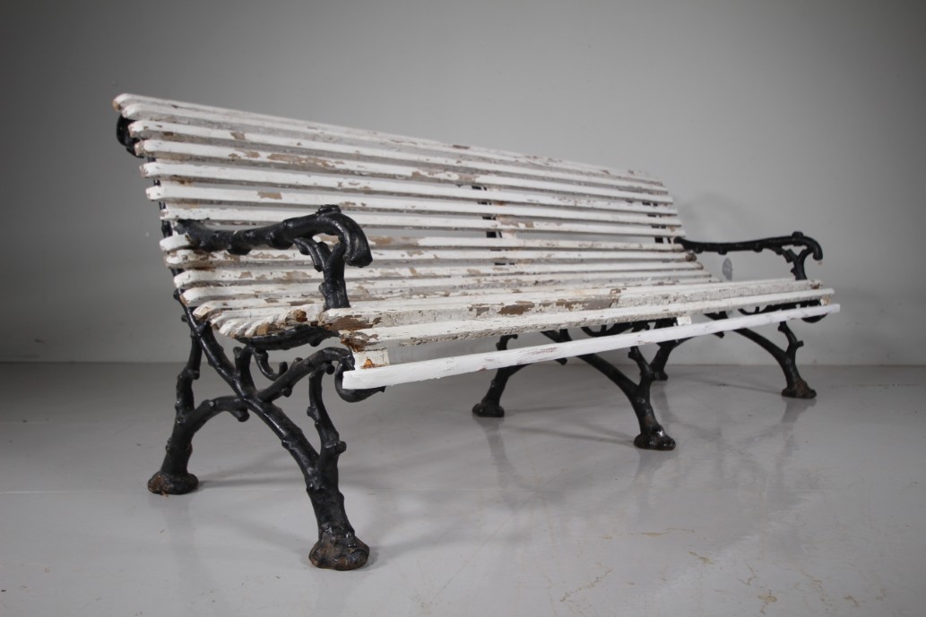 English 19th Century Garden Rustic Pattern Cast Iron Garden Bench - Image 7