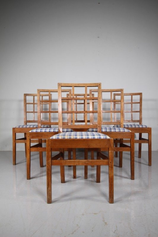 Set of Six Edward Barnsley 1930’s Dining Chairs- Each Stamped