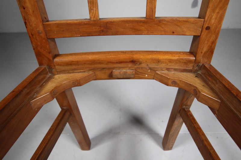 Pair of Edward Barnsley 1930's Oak Open Armchairs - Stamped - Image 4
