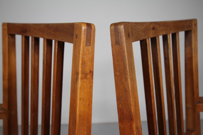 Pair of Edward Barnsley 1930's Oak Open Armchairs - Stamped - Image 6