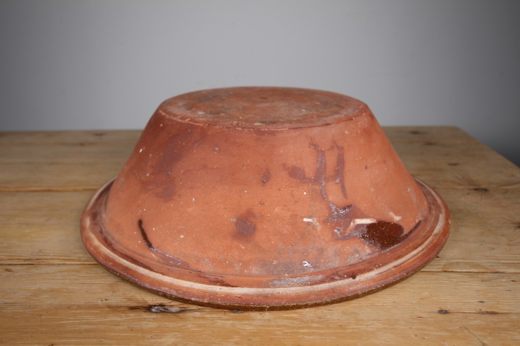 Rare Large 19th century Antique Slipware Seaton Pottery Bowl _ Dated - Image 3
