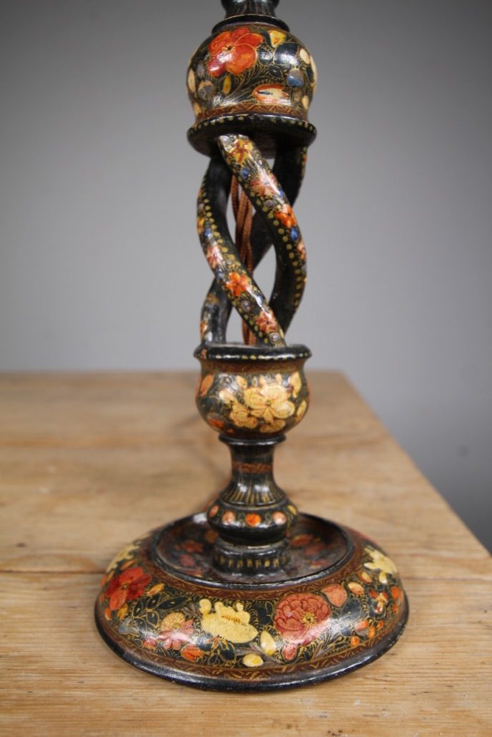 Antique Kashmiri Decorated Table Lamp - Image 4