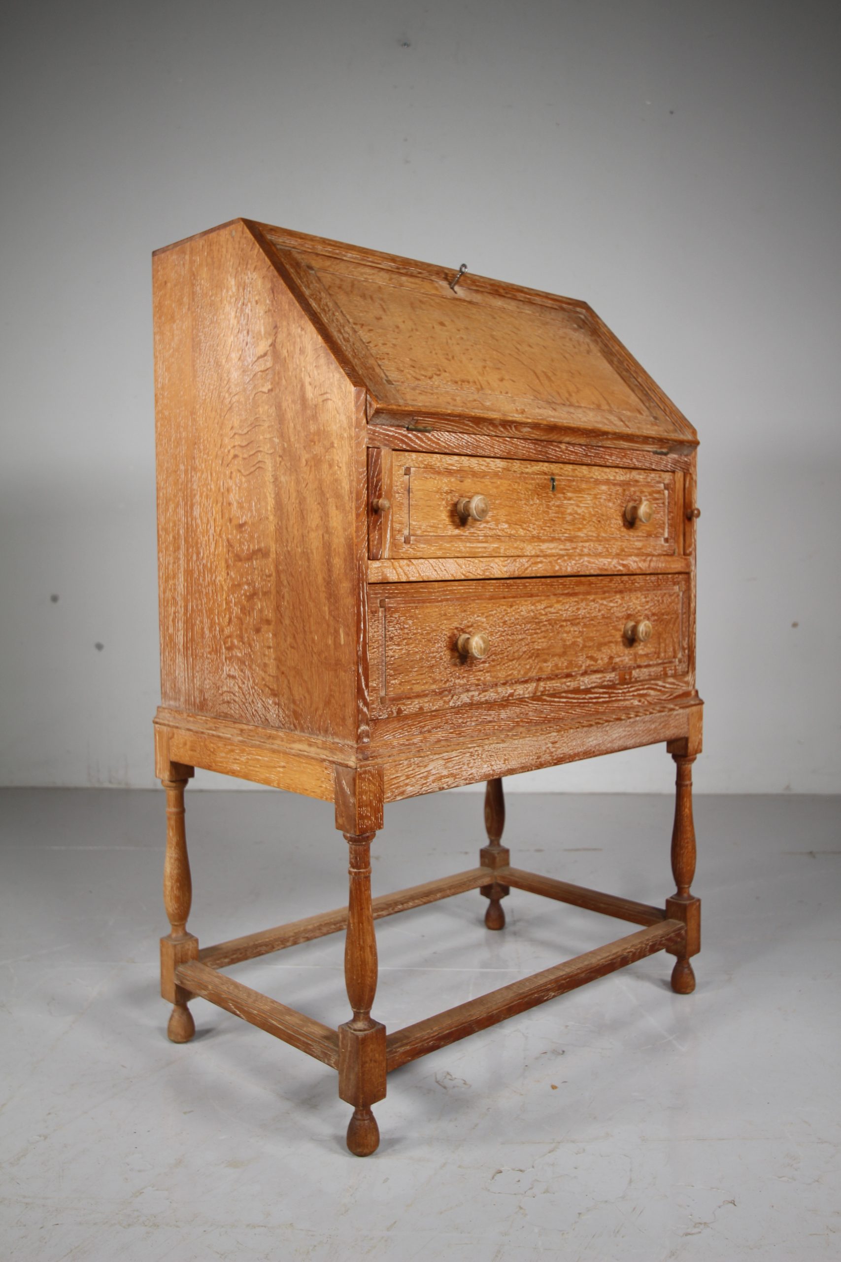 Heals of London 1920’s Oak Writing Bureau – Labelled