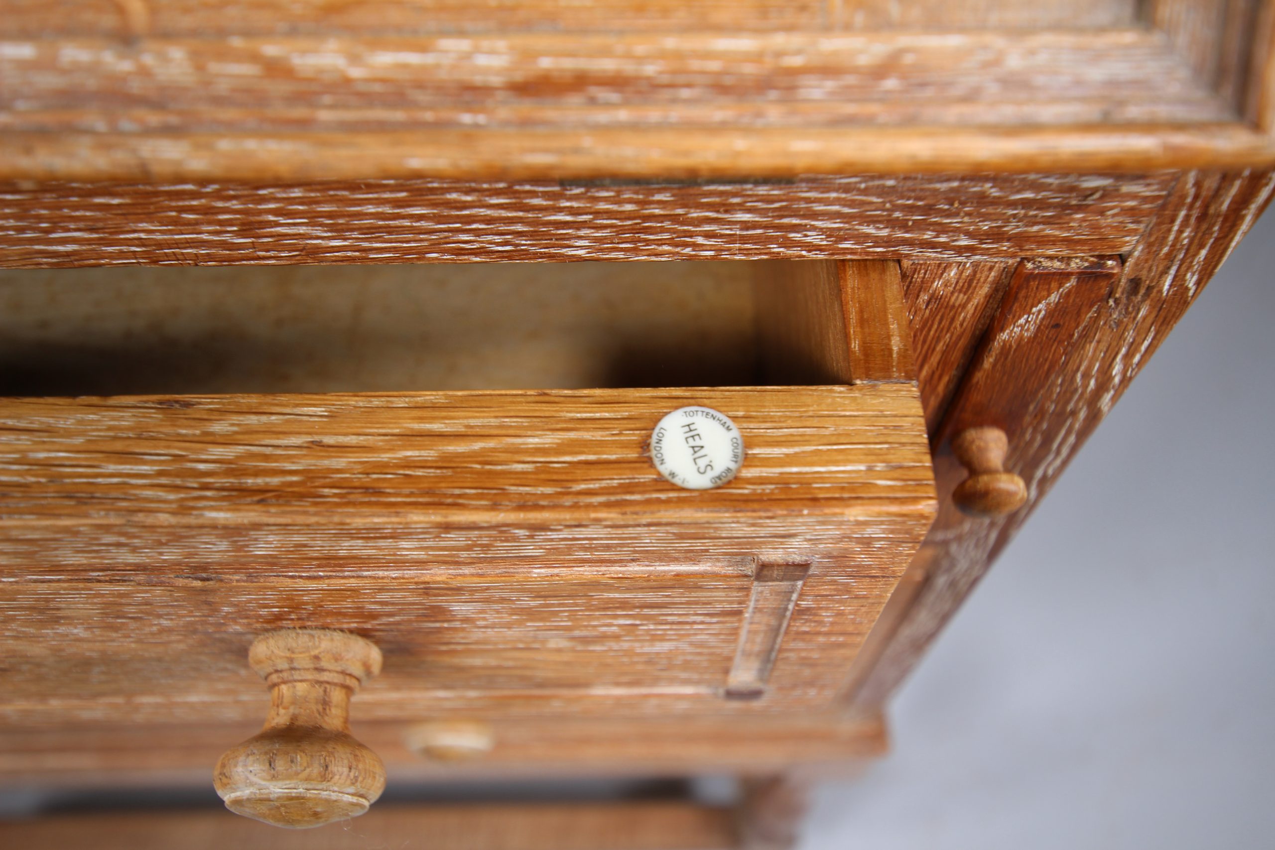 Heals of London 1920's Oak Writing Bureau - Labelled