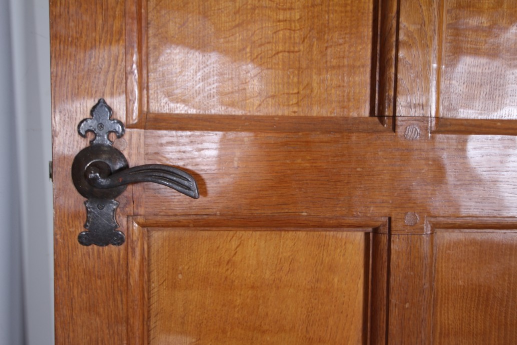 Rare 1940’s Mouseman Solid Oak Adzed Door with Mouse - 7 Available - Image 7