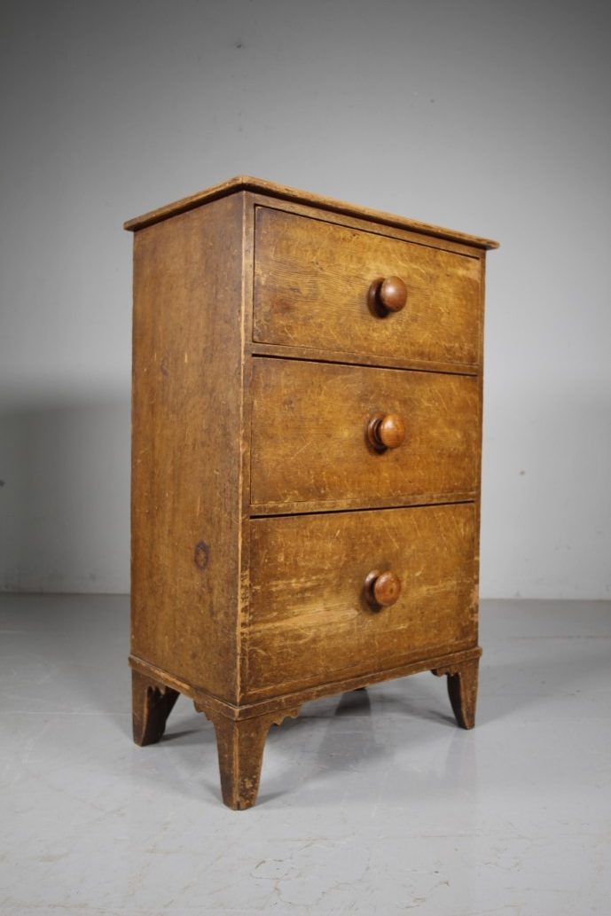 Very Rare Georgian Antique Original Painted Pine Chest of Drawers