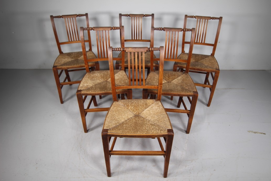 Set of Six Early 19th Century Antique Elm Country Dining Chairs - Image 8