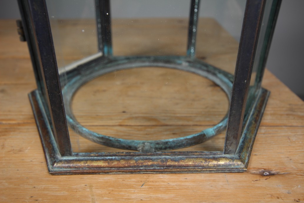 English 19th Century Bronze Antique Hallway Lantern - Image 8