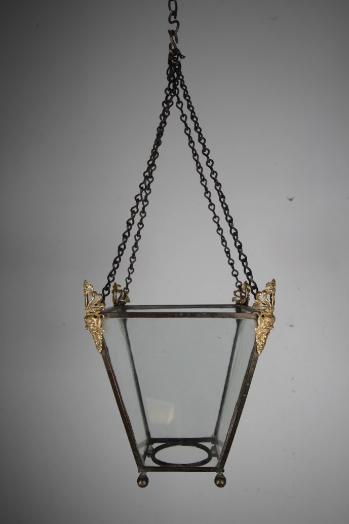 English 18th Century Antique Bronze Lantern with Gilt Bronze Mounts - Image 3