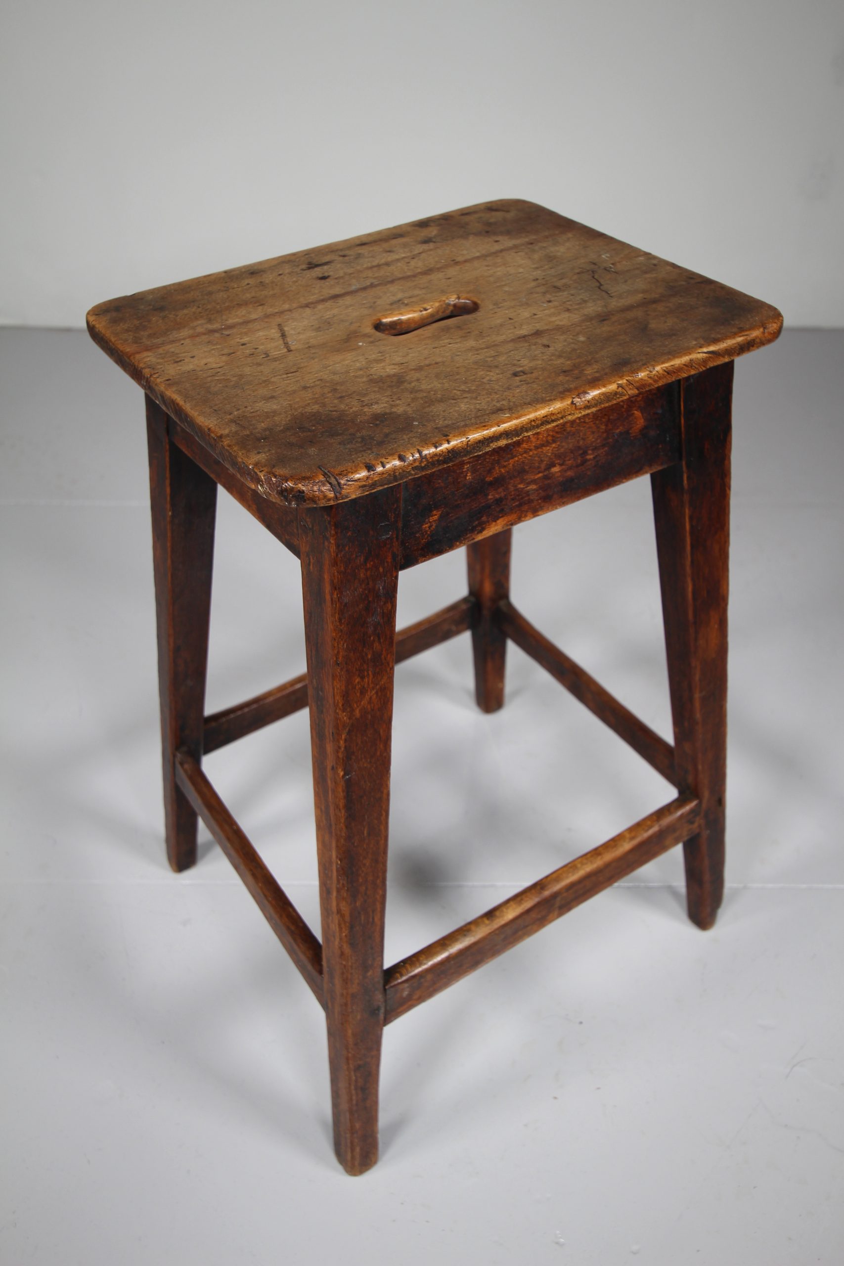 English Georgian Antique Tall Stool - Image 3