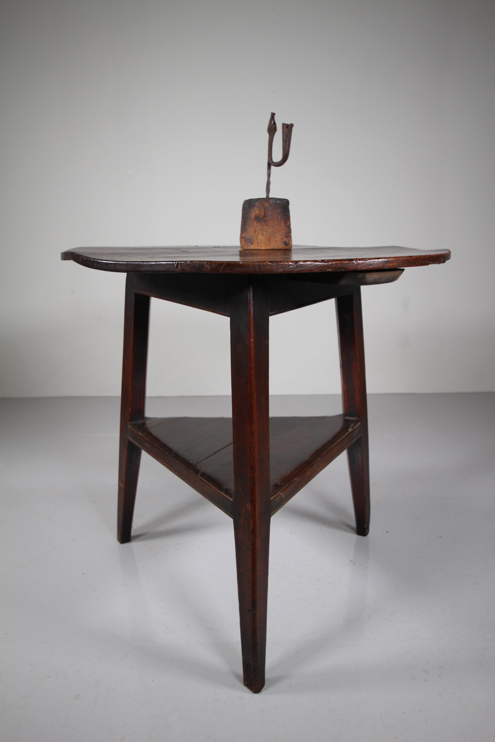English 18th Century Antique Oak Cricket Table