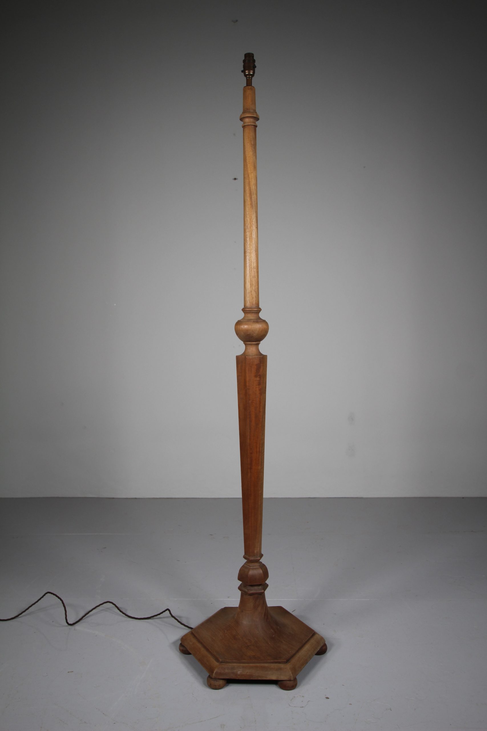 Heals 1930’s Walnut Floor Lamp – Rewired