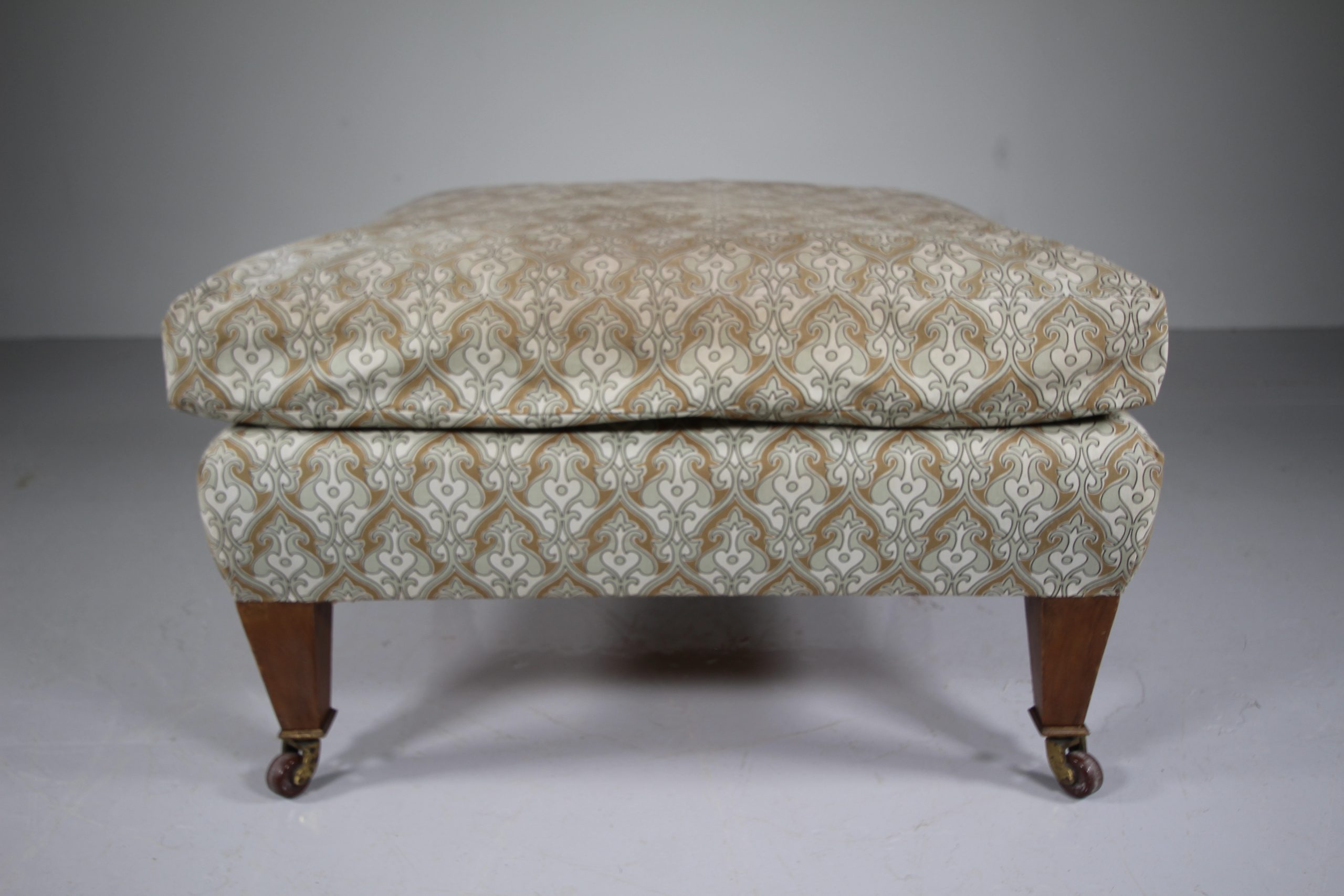 Large 19th Century Antique Howard Type Upholstered Footstool - Image 4