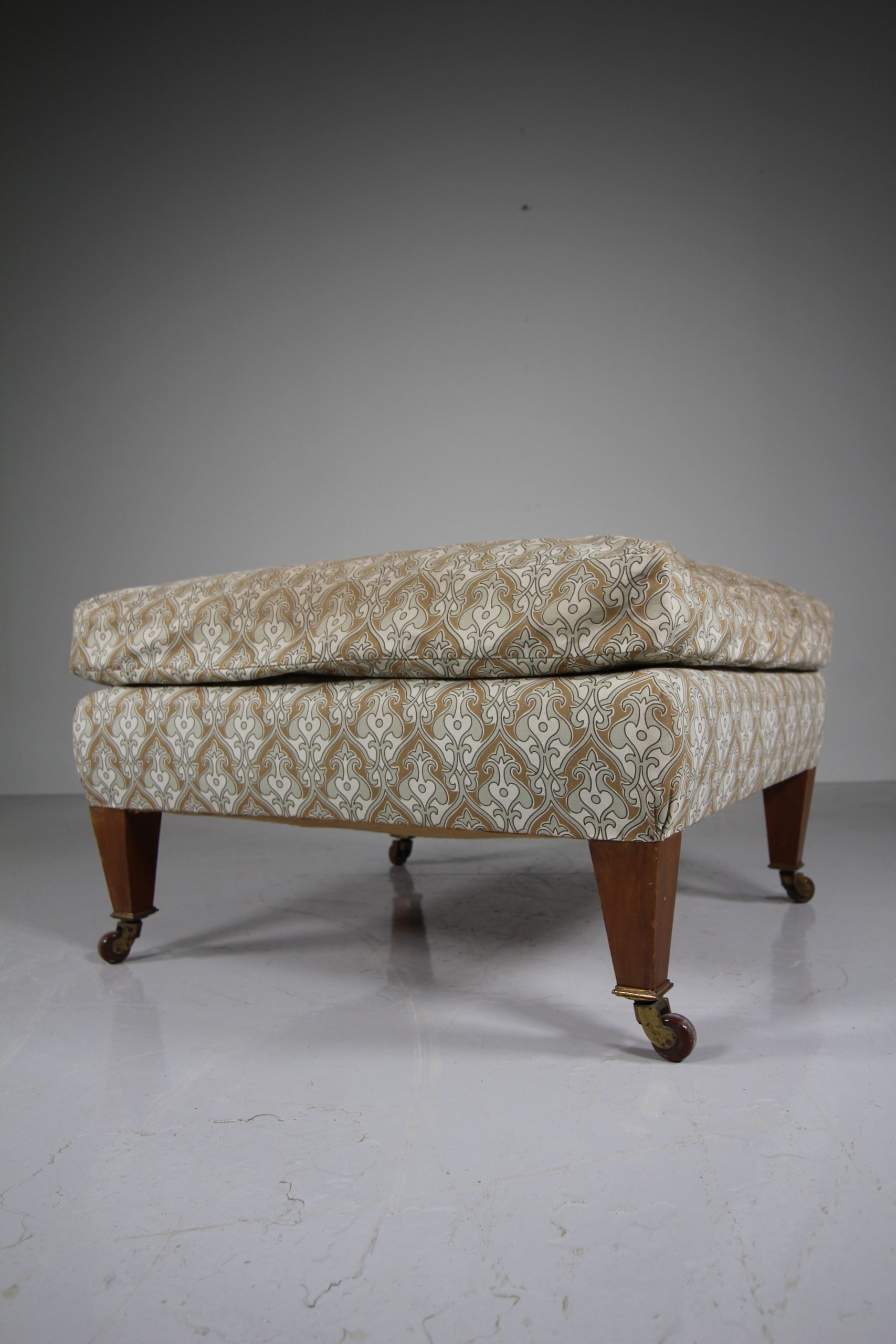 Large 19th Century Antique Howard Type Upholstered Footstool