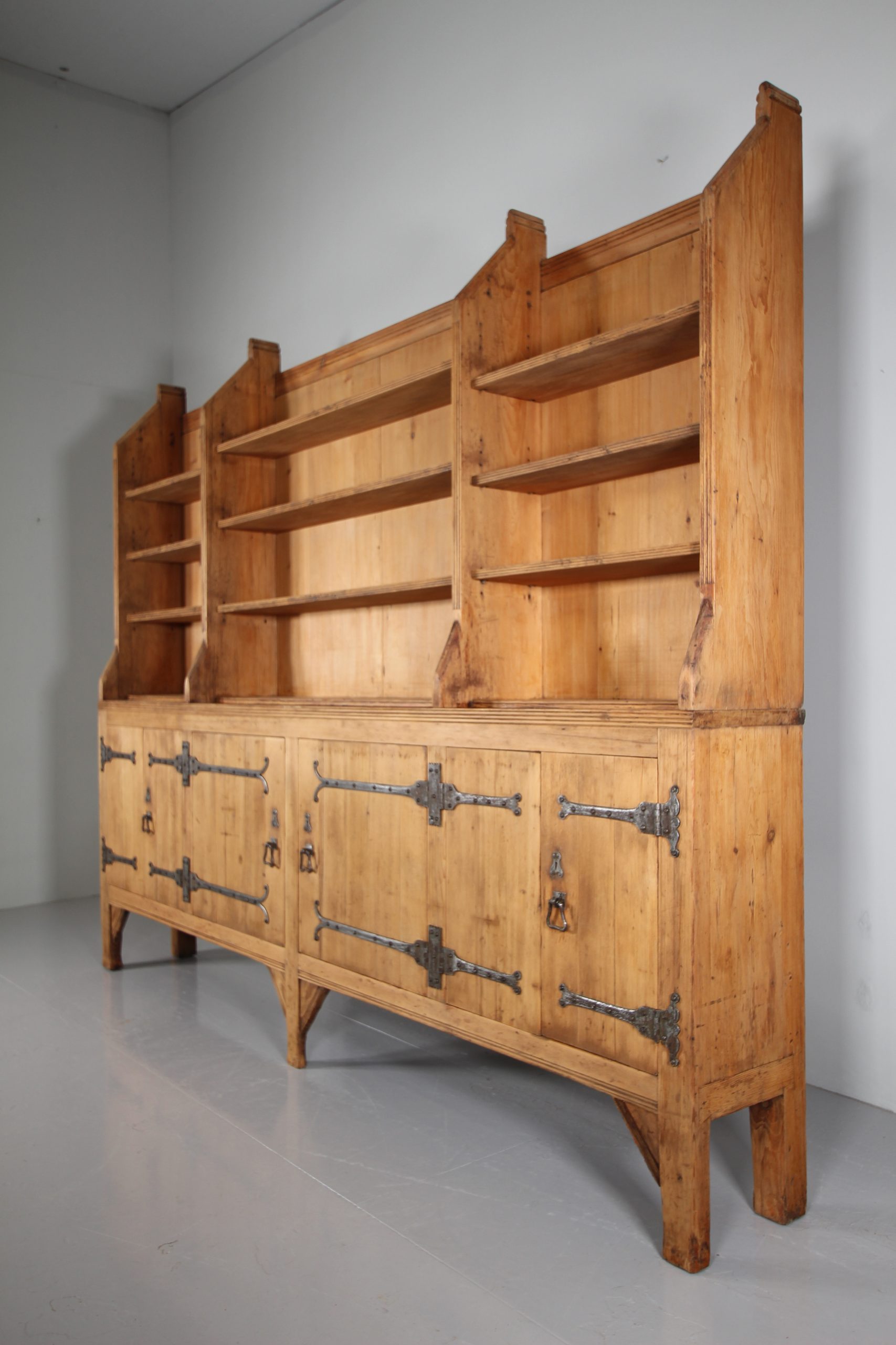 English 19th Century Impressive Godwinesque Antique Pine Bookcase