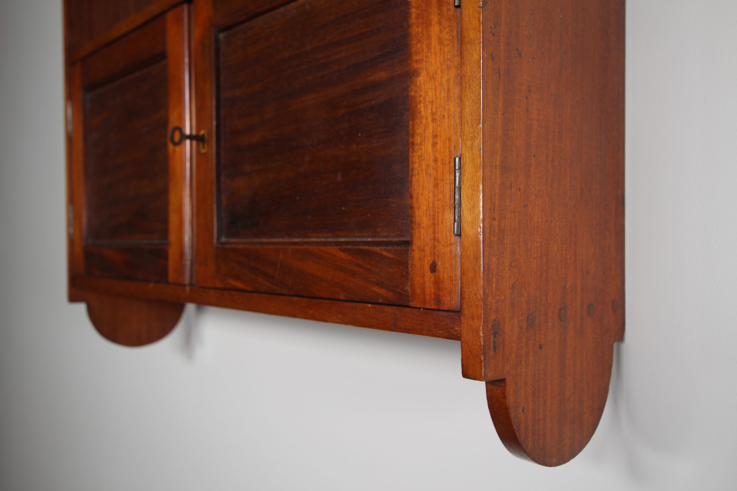 Rare Heals Antique Walnut Wall Cabinet - Image 4