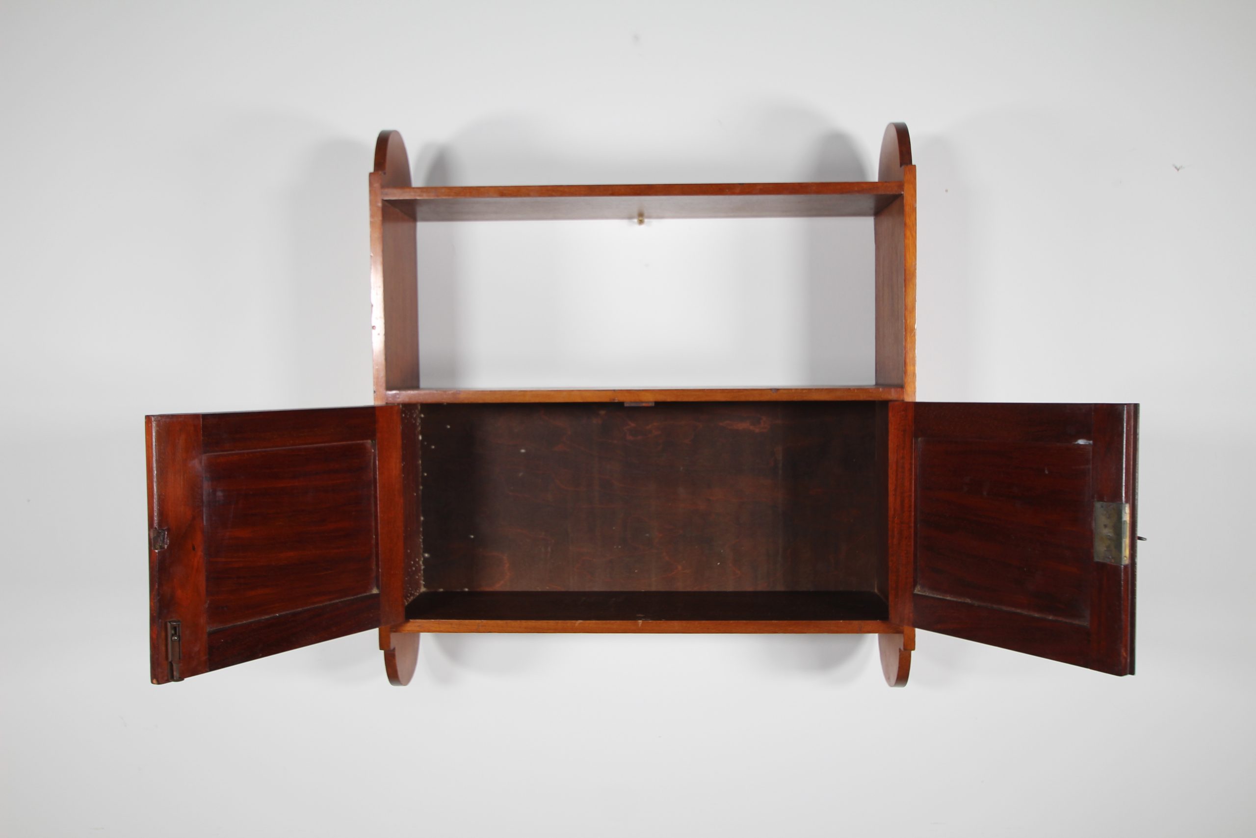 Rare Heals Antique Walnut Wall Cabinet