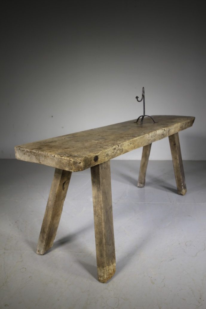 Honest Georgian English Antique Oak Pig Bench Table