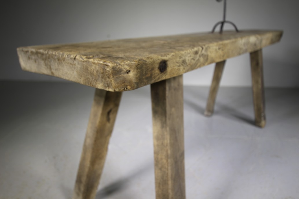 Lovely Georgian English Antique Oak Pig Bench Coffee Table - Image 7