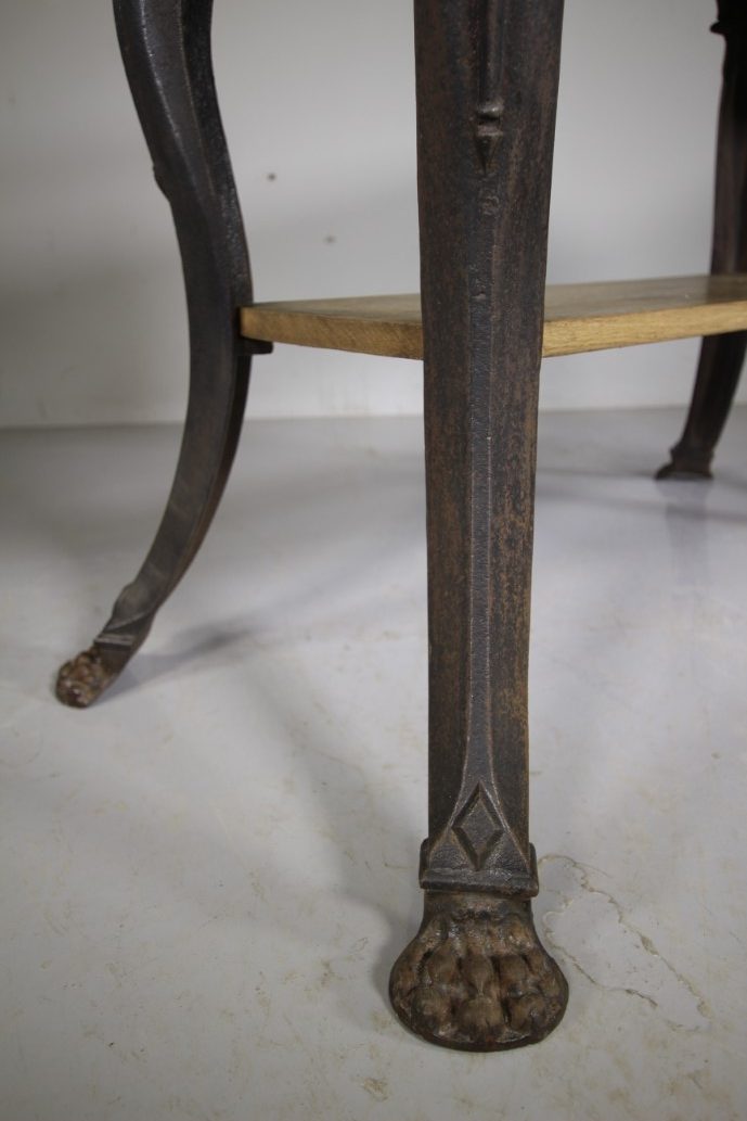 English 19th Century Antique Iron & Marble Side Table - Image 3