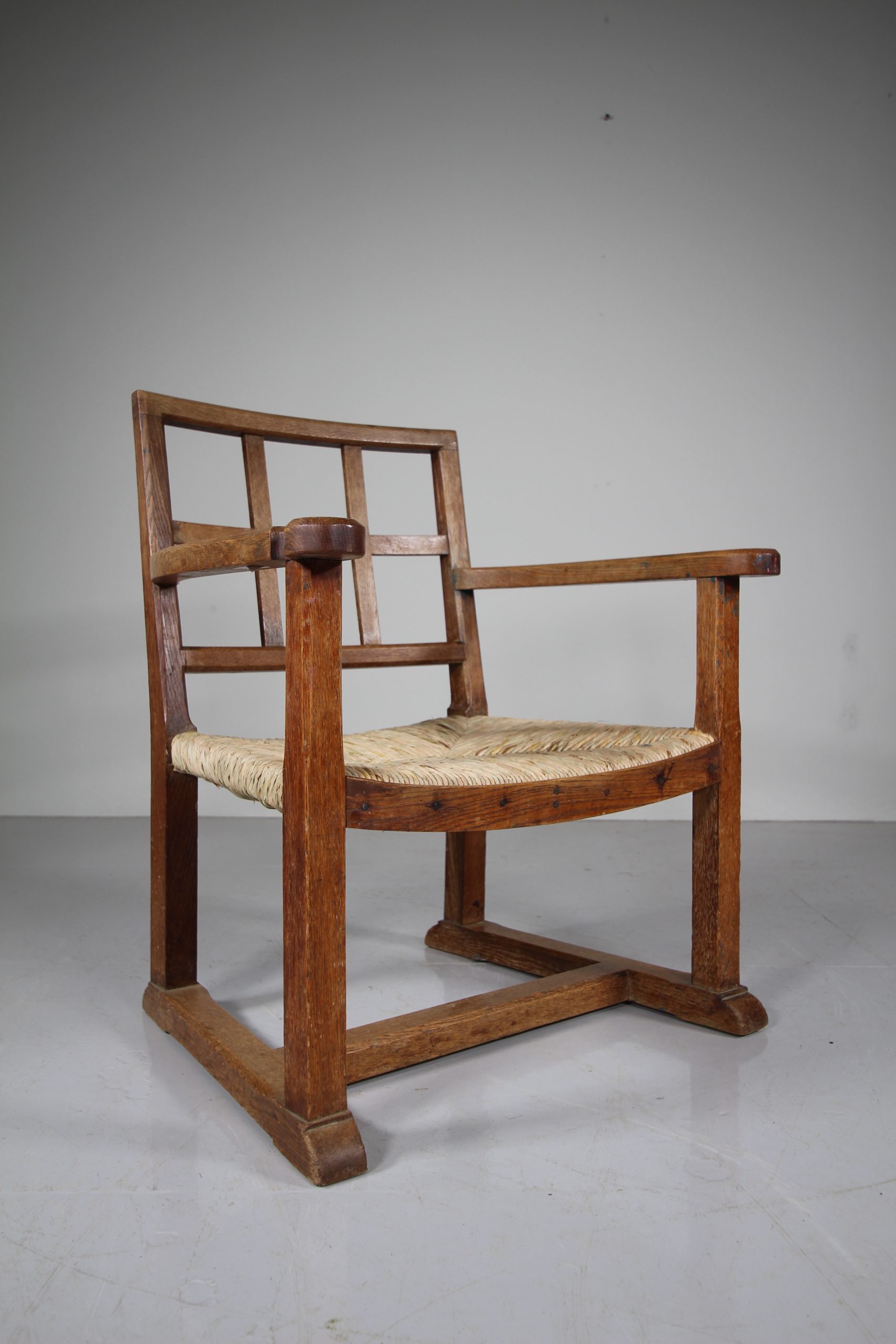 Antique Oak Fireside Chair by Heals of London